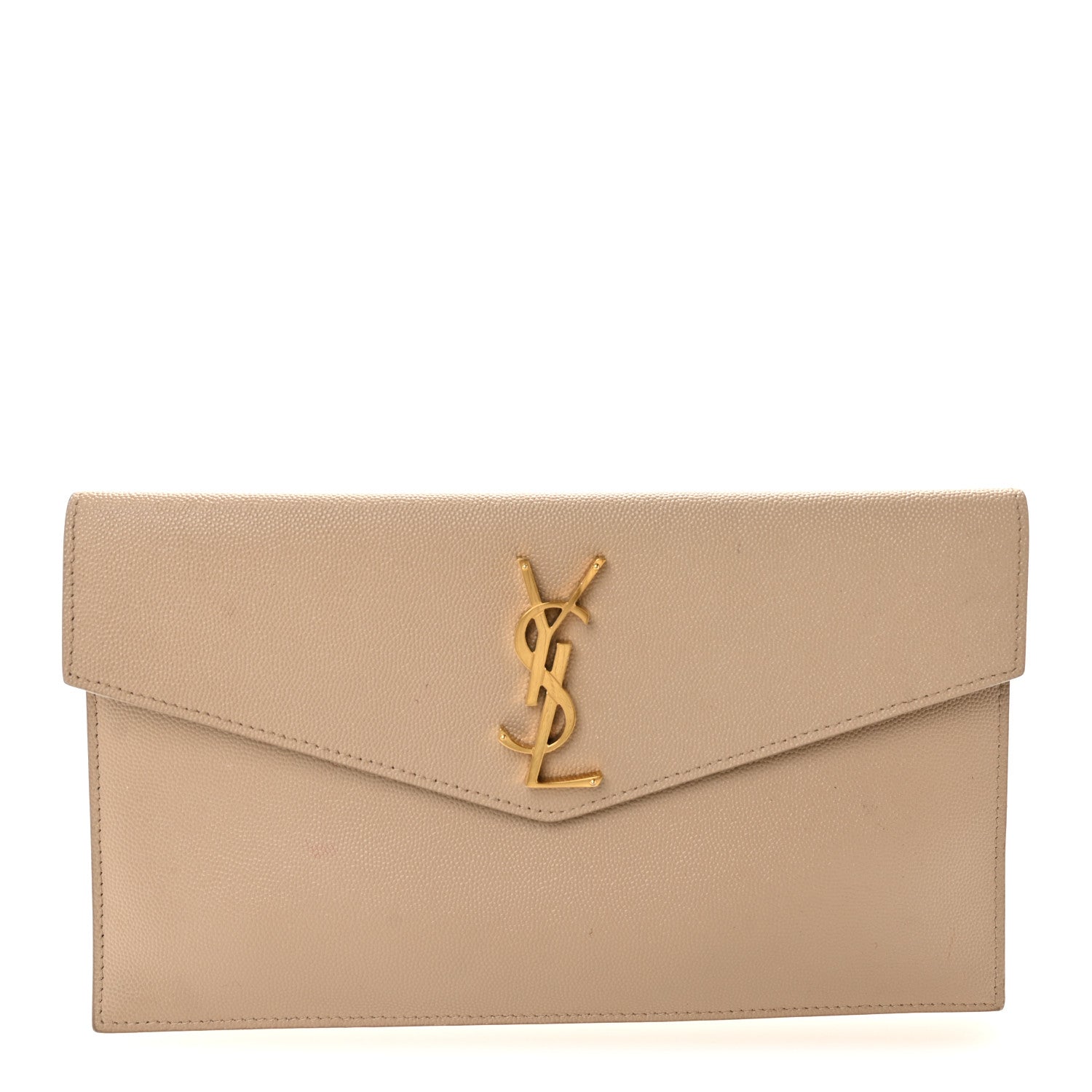 Saint Laurent Grain De Poudre Uptown Pouch Dark Beige 1 of 8