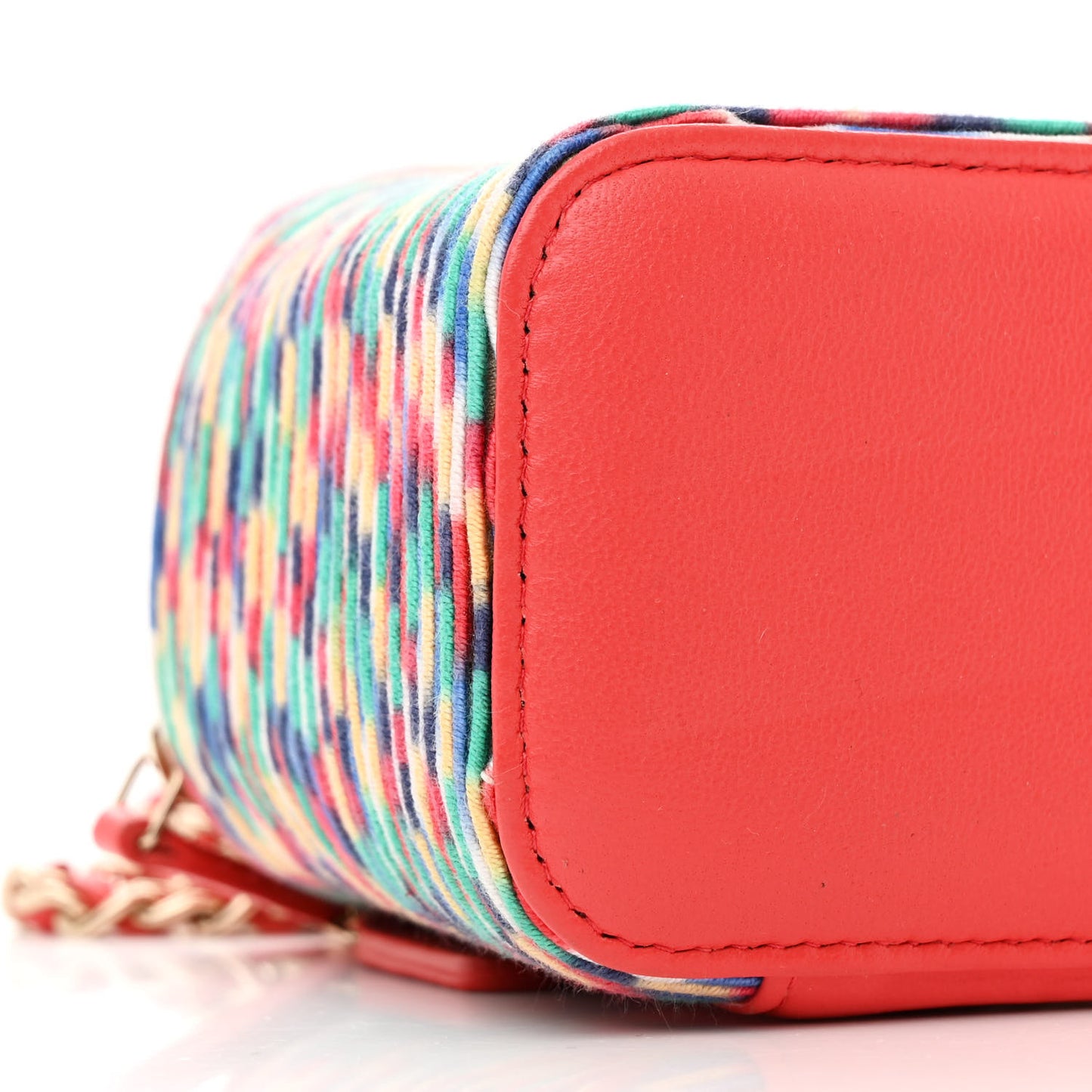 Embroidered Thread Mini Vanity With Chain Multicolor