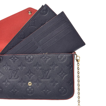 Louis Vuitton Empreinte Pochette Felicie Chain Wallet Marine Rouge 6 of 12