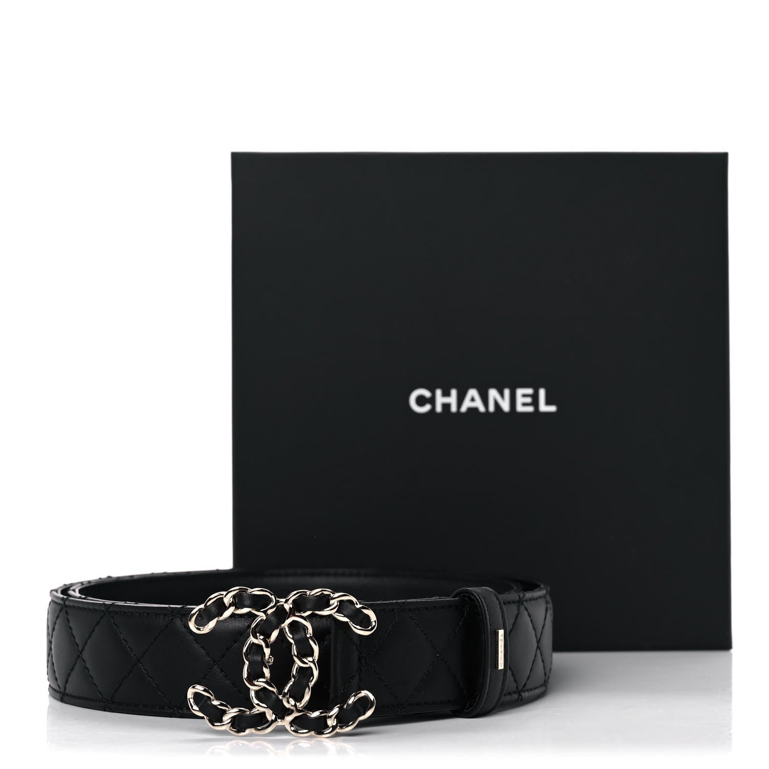 Chanel Lambskin Quilted CC Chain Belt 90 36 Black 10 of 10