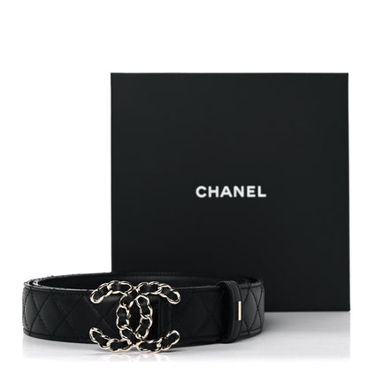 Chanel Lambskin Quilted CC Chain Belt 90 36 Black 10 of 10