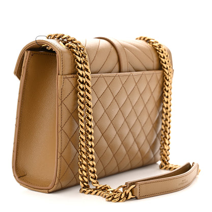 Saint Laurent Grain De Poudre Textured Mixed Matelasse Triquilt Medium Monogram Satchel Old Oil 3 of 9