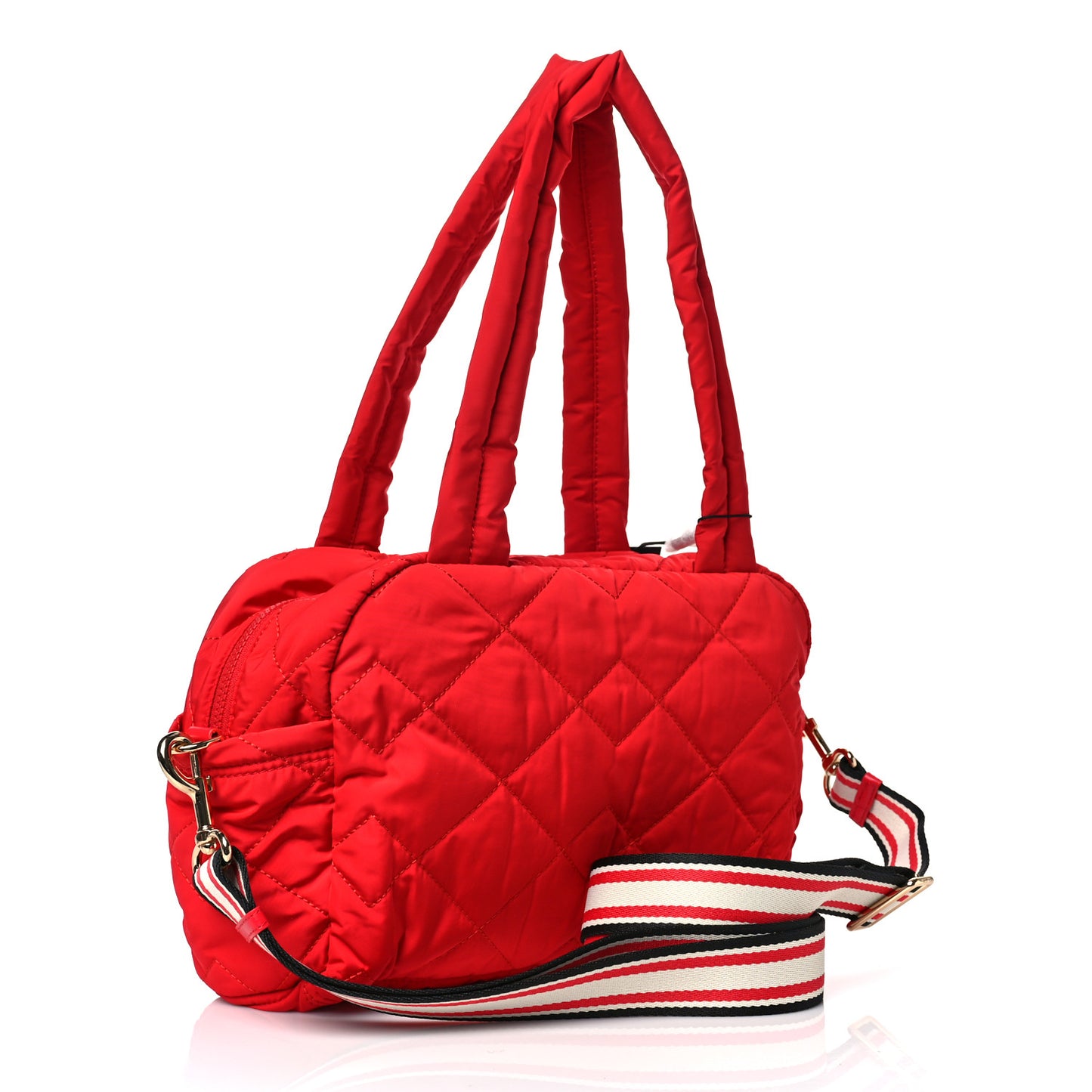 Nylon Quilted Small Weekender Bag True Red