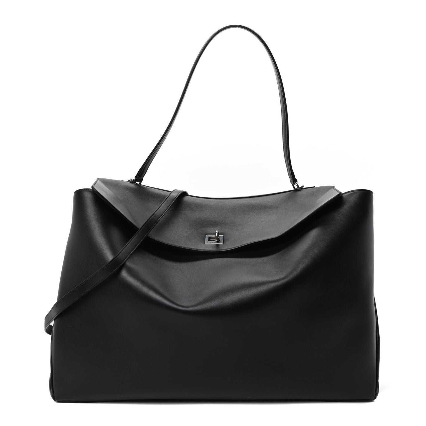 Smooth Calfskin Rodeo XL Top Handle Handbag Black