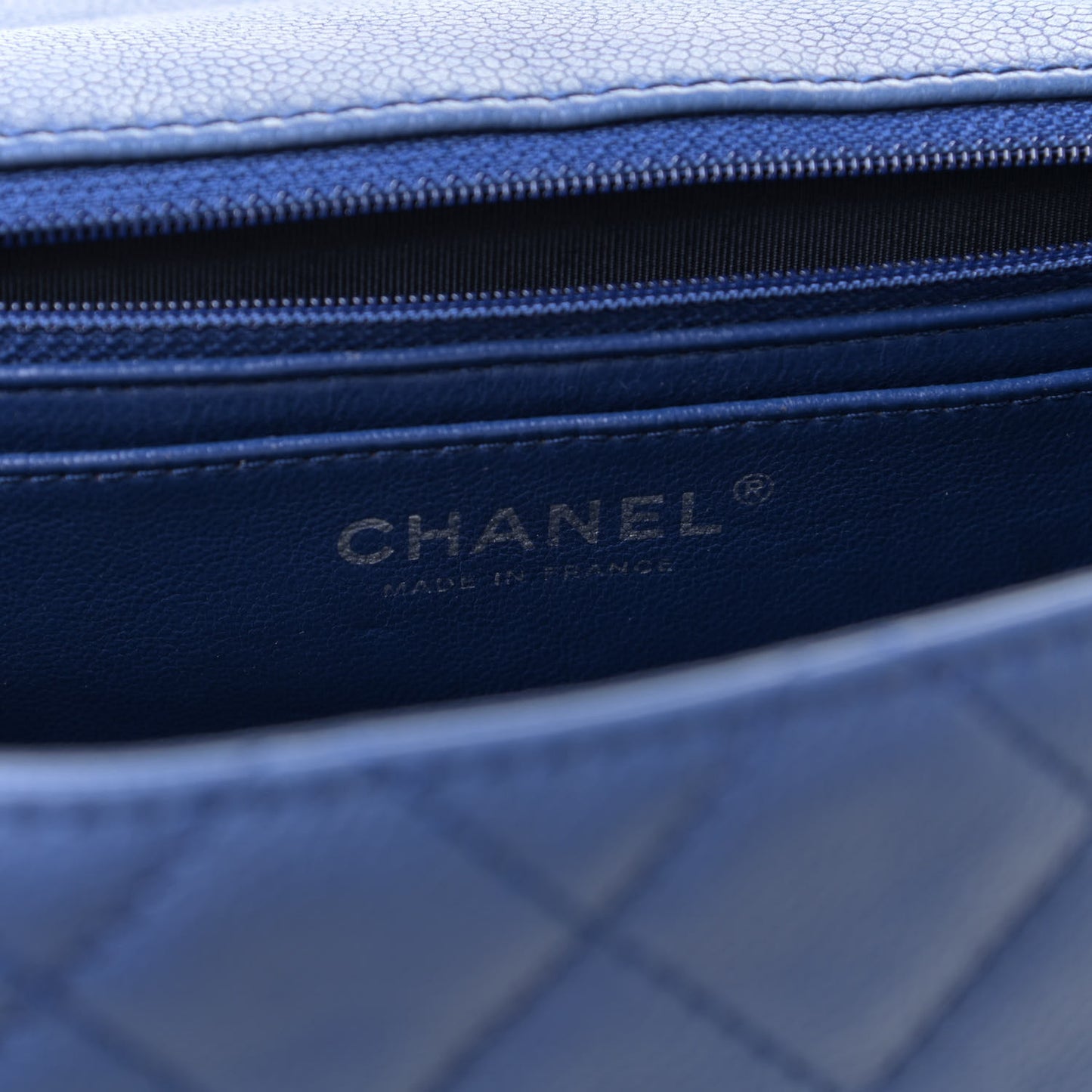 Washed Caviar Jumbo Single Flap Blue