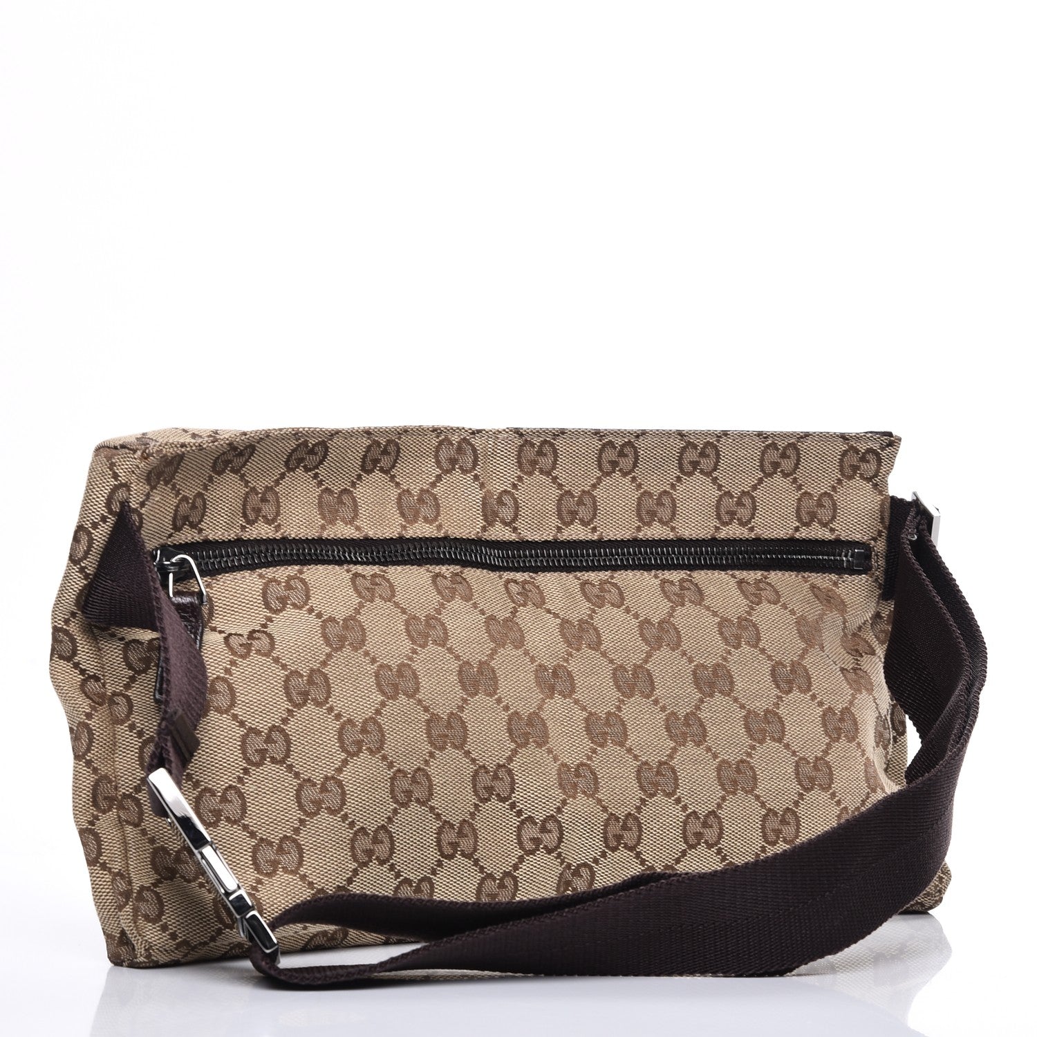 Gucci GG Monogram Double Pocket Belt Bag Dark Brown 3 of 8
