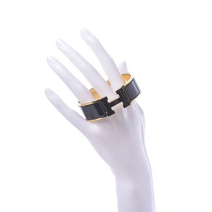 Hermes Enamel Wide Clic Clac H Bracelet PM Black 2 of 5