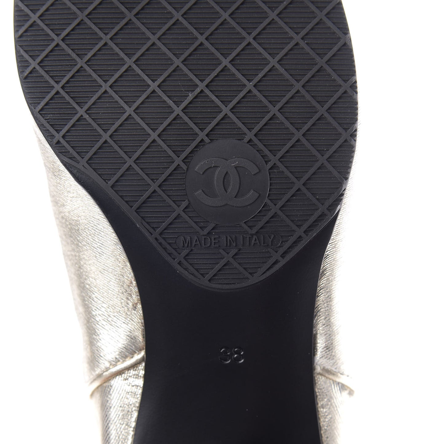 Fantasy Laminated Lambskin Cap Toe Ankle Boots 38 Gold