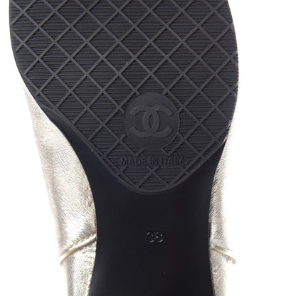 Chanel Fantasy Laminated Lambskin Cap Toe Ankle Boots 38 Gold 8 of 10