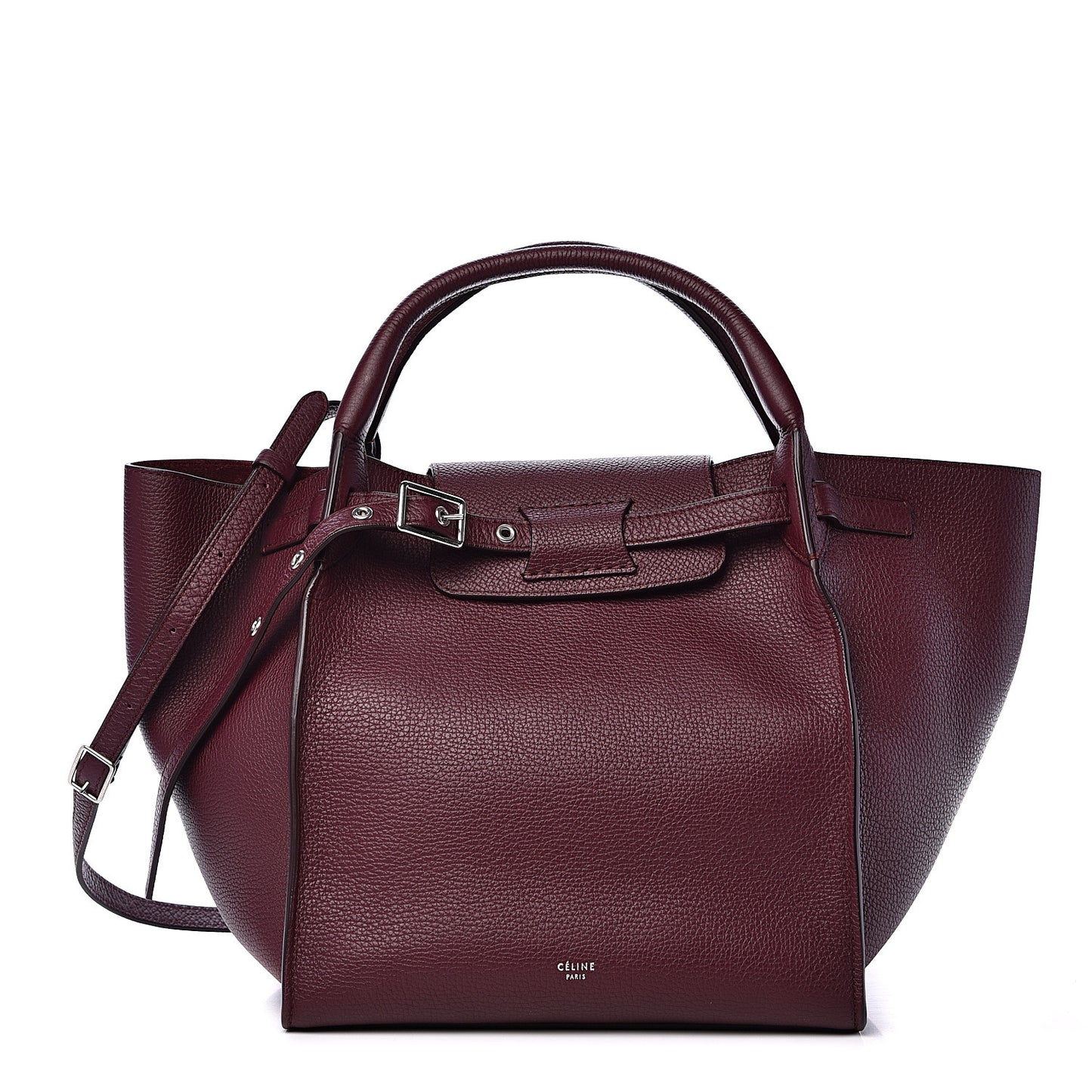 Supple Grained Calfskin Small Big Bag Wine
