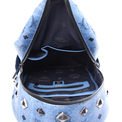 MCM Visetos Studded Small Stark M Backpack Blue 4 of 8
