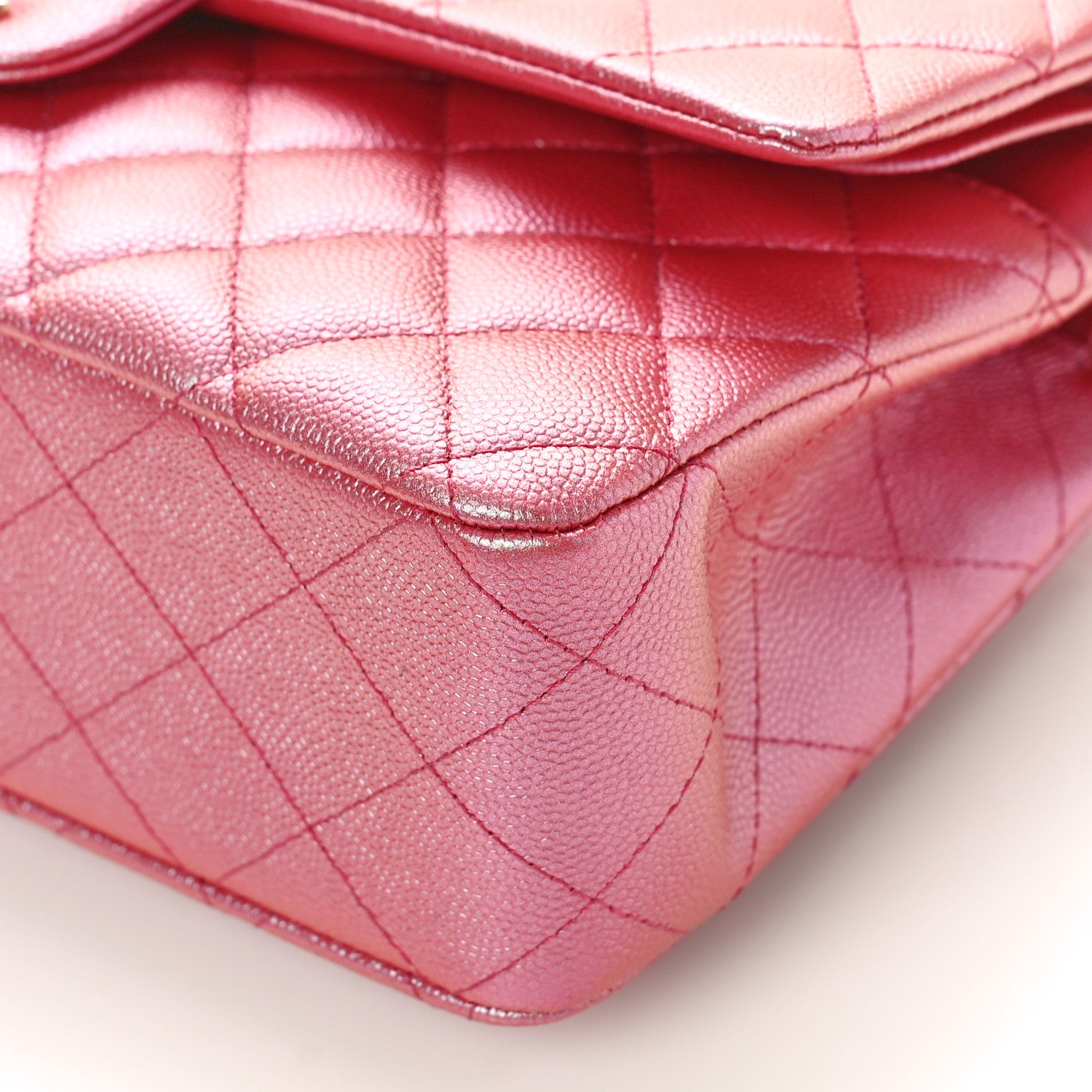 Chanel Iridescent Caviar Quilted Medium Double Flap Pink 9 of 10