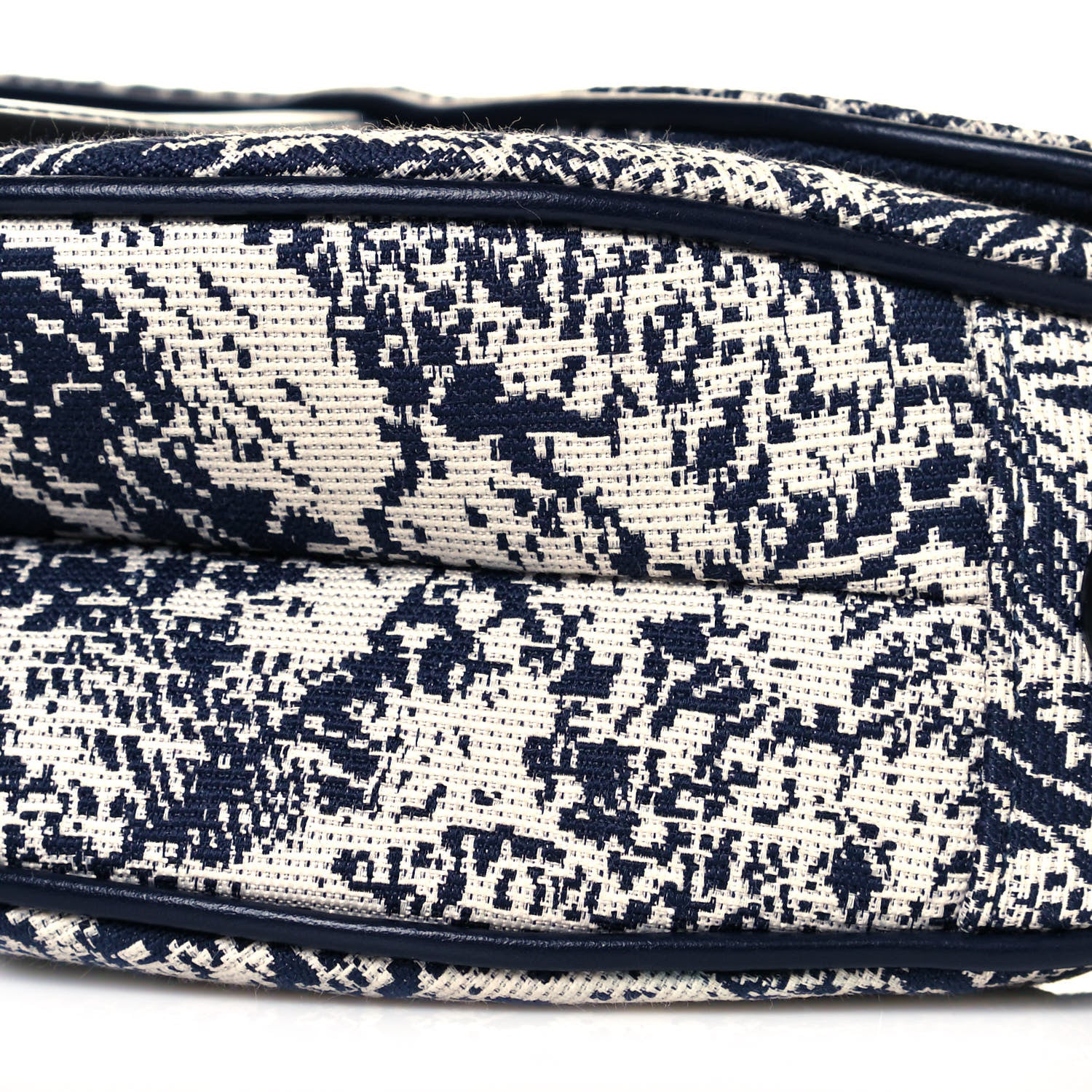 Christian Dior Canvas Reverse Embroidered Toile De Jouy Saddle Bag Blue 5 of 9