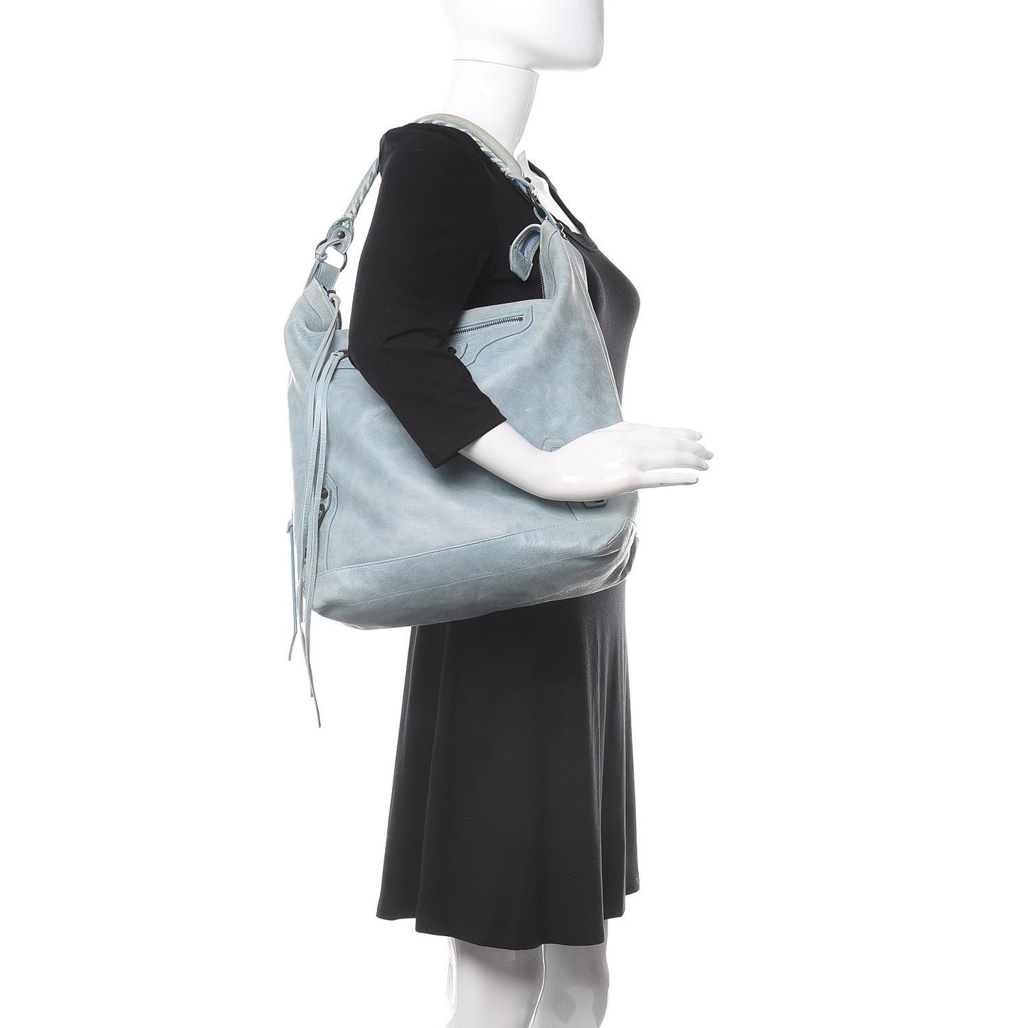 Agneau Classic Hardware Day Hobo Bleu Glacier