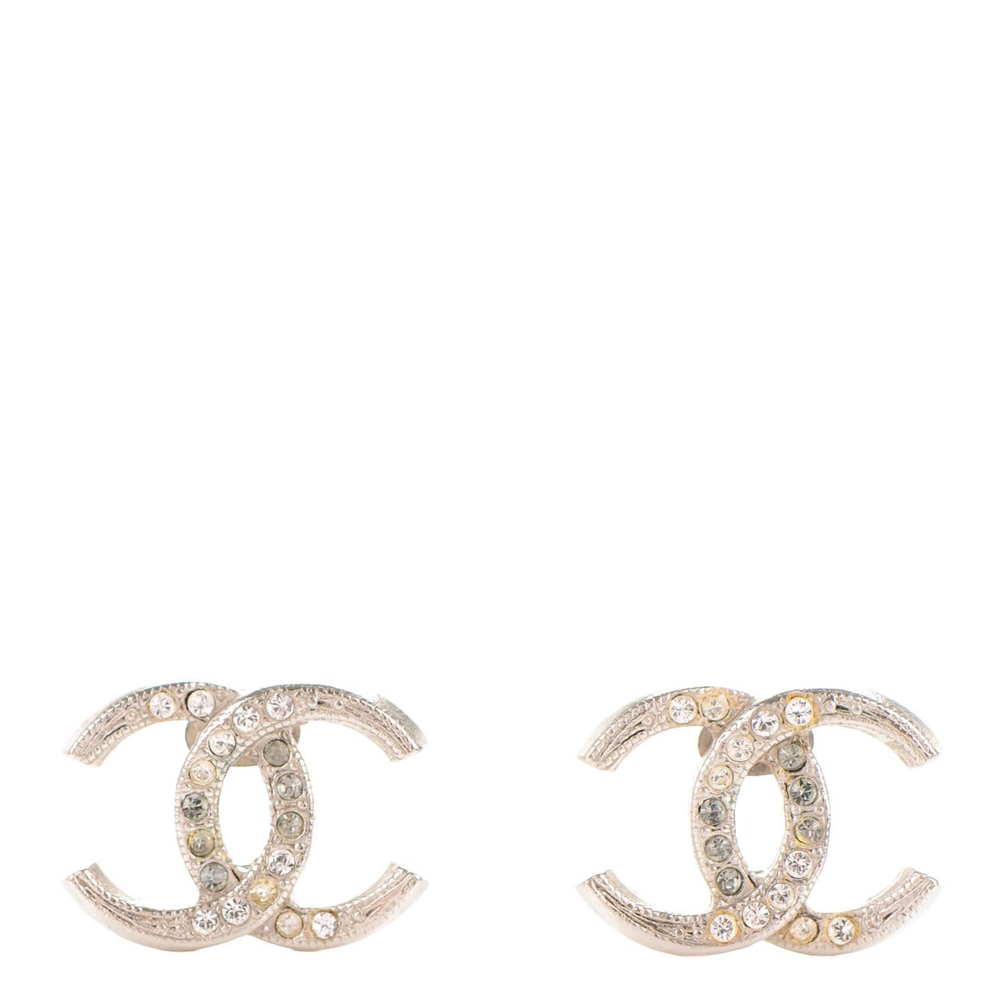 Crystal CC Earrings Silver