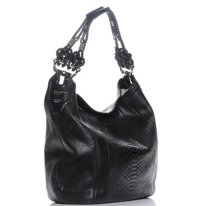 Gucci Python Large Techno Horsebit Hobo Black 3 of 10