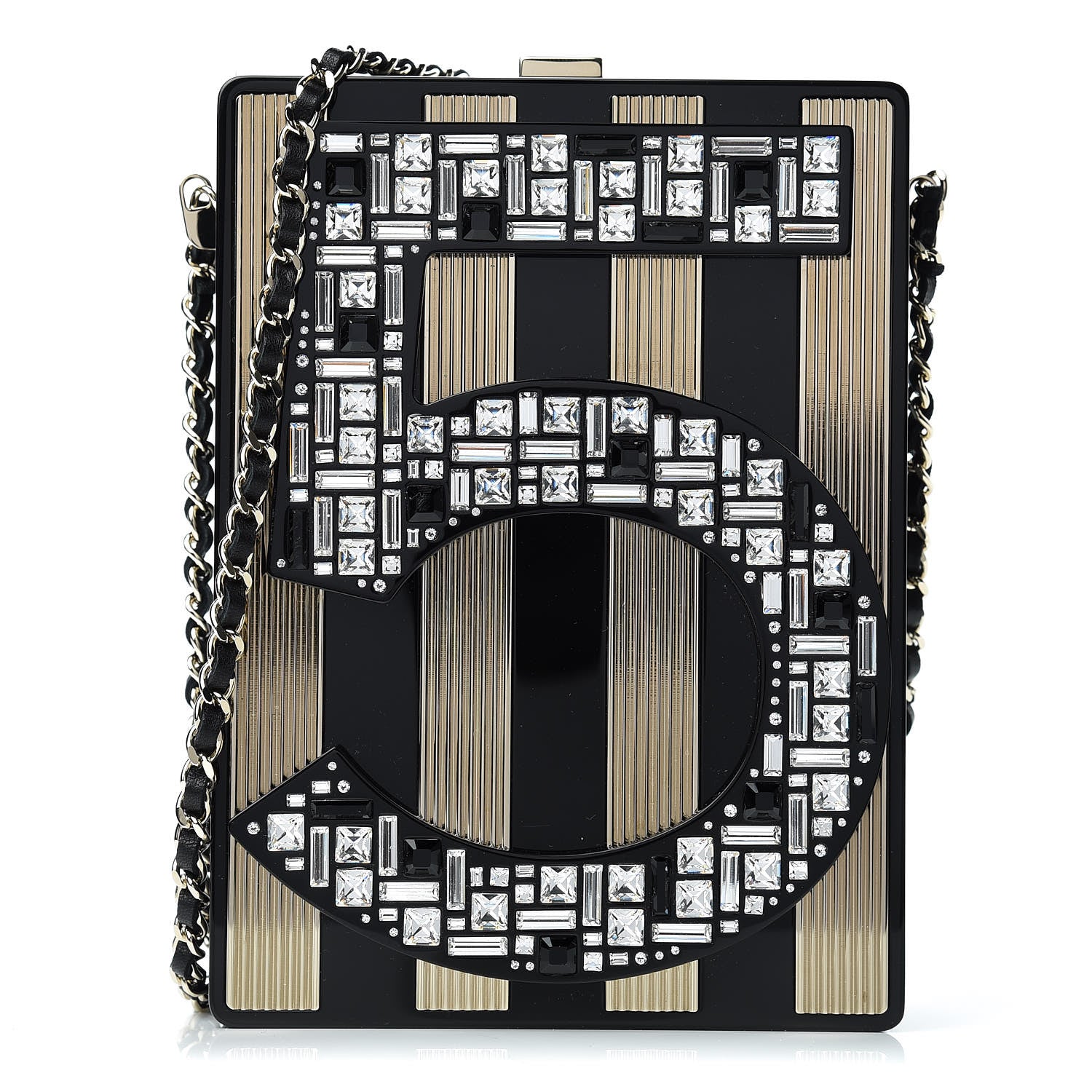 Chanel Plexiglass Strass N°5 Minaudiere Black Gold 1 of 11