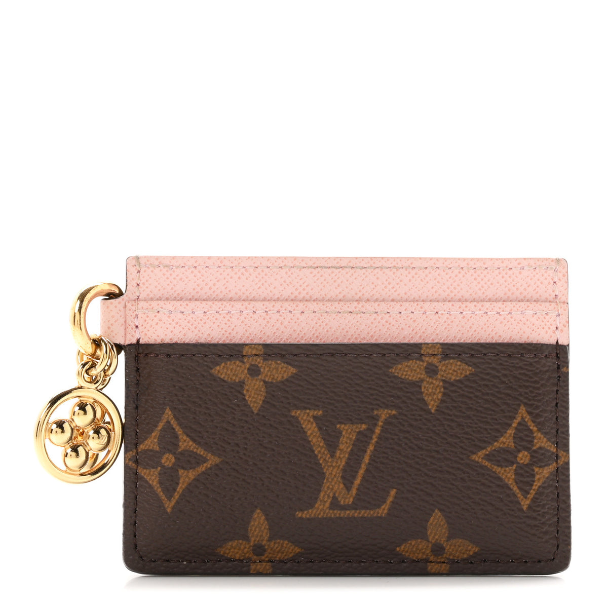 Louis Vuitton Monogram LV Charms Card Holder Rose Ballerine 1 of 7