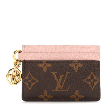 Louis Vuitton Monogram LV Charms Card Holder Rose Ballerine 1 of 7