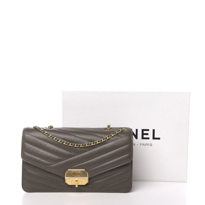 Chanel Calfskin Quilted Gabrielle Chevron Flap Grey 11 of 11