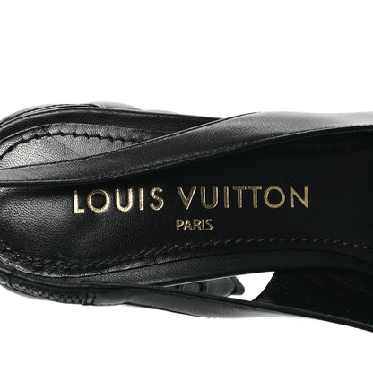 Louis Vuitton Lambskin Shake Slingback Pumps 38.5 Black 7 of 9