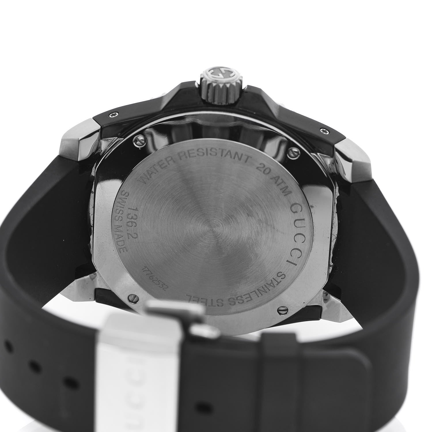 Gucci Stainless Steel Rubber 45mm Dive Quartz Watch Black 4 of 5
