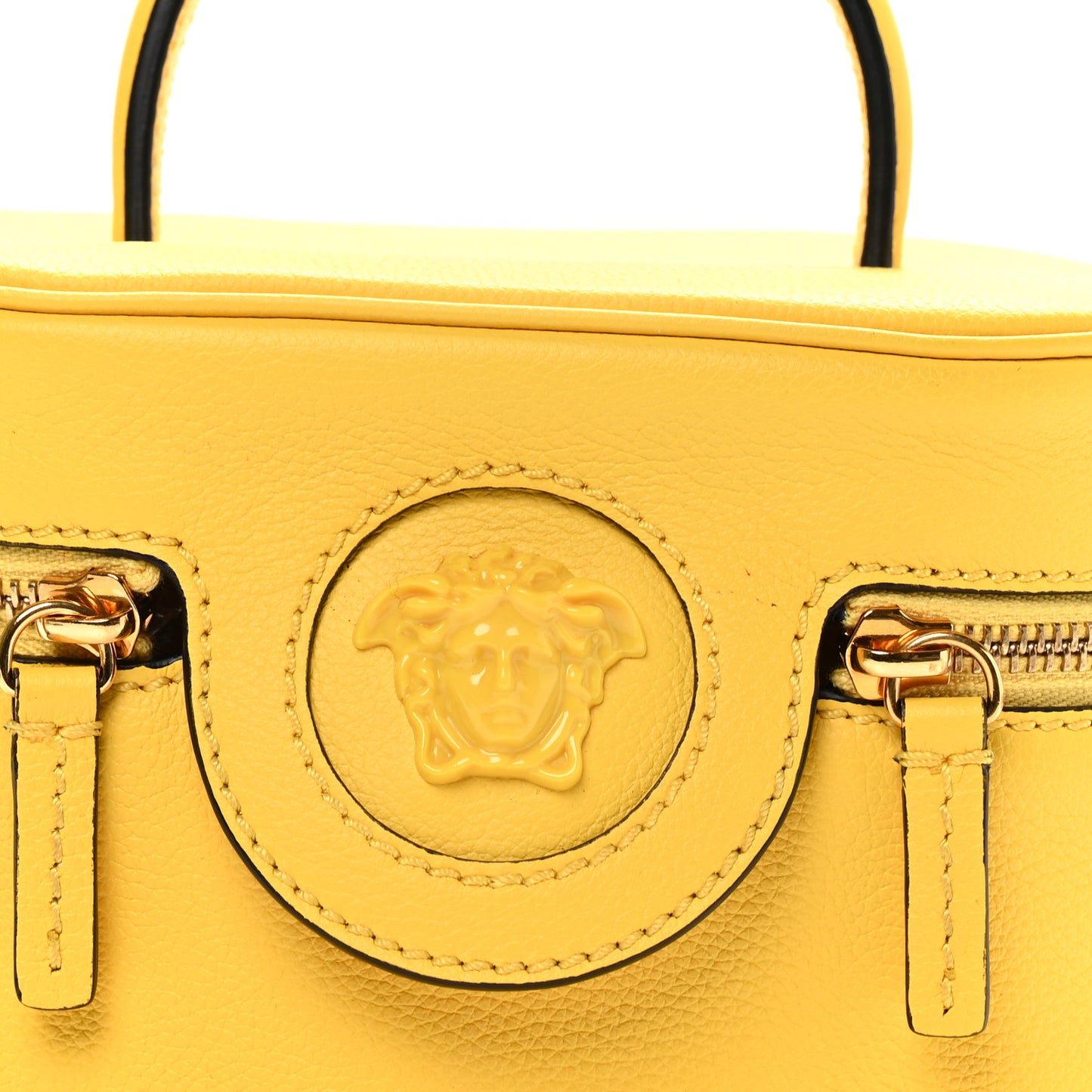 Grained Calfskin Medusa Vanity Case Yellow