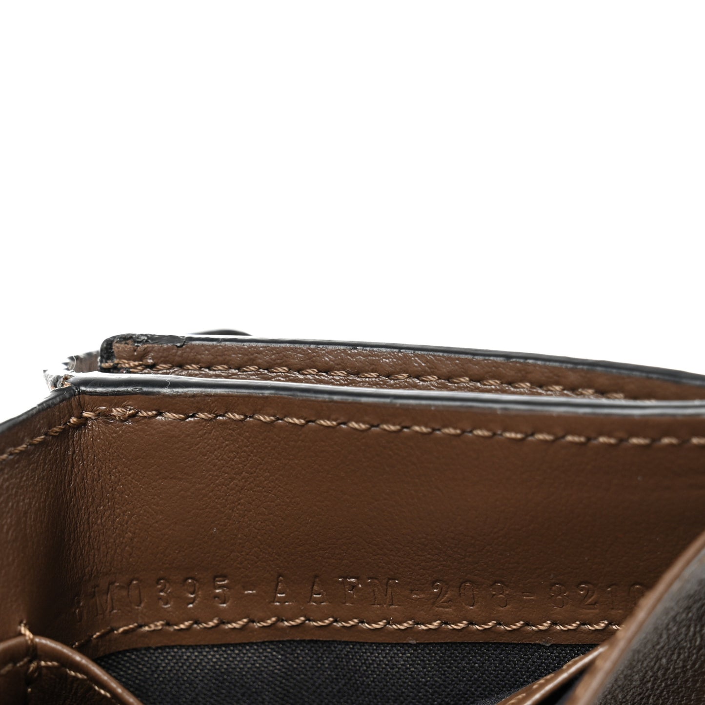 Vitello Soft F is Fendi Bi-Color FF 1974 Embossed Micro Tri-Fold Envelope Wallet Maya Black