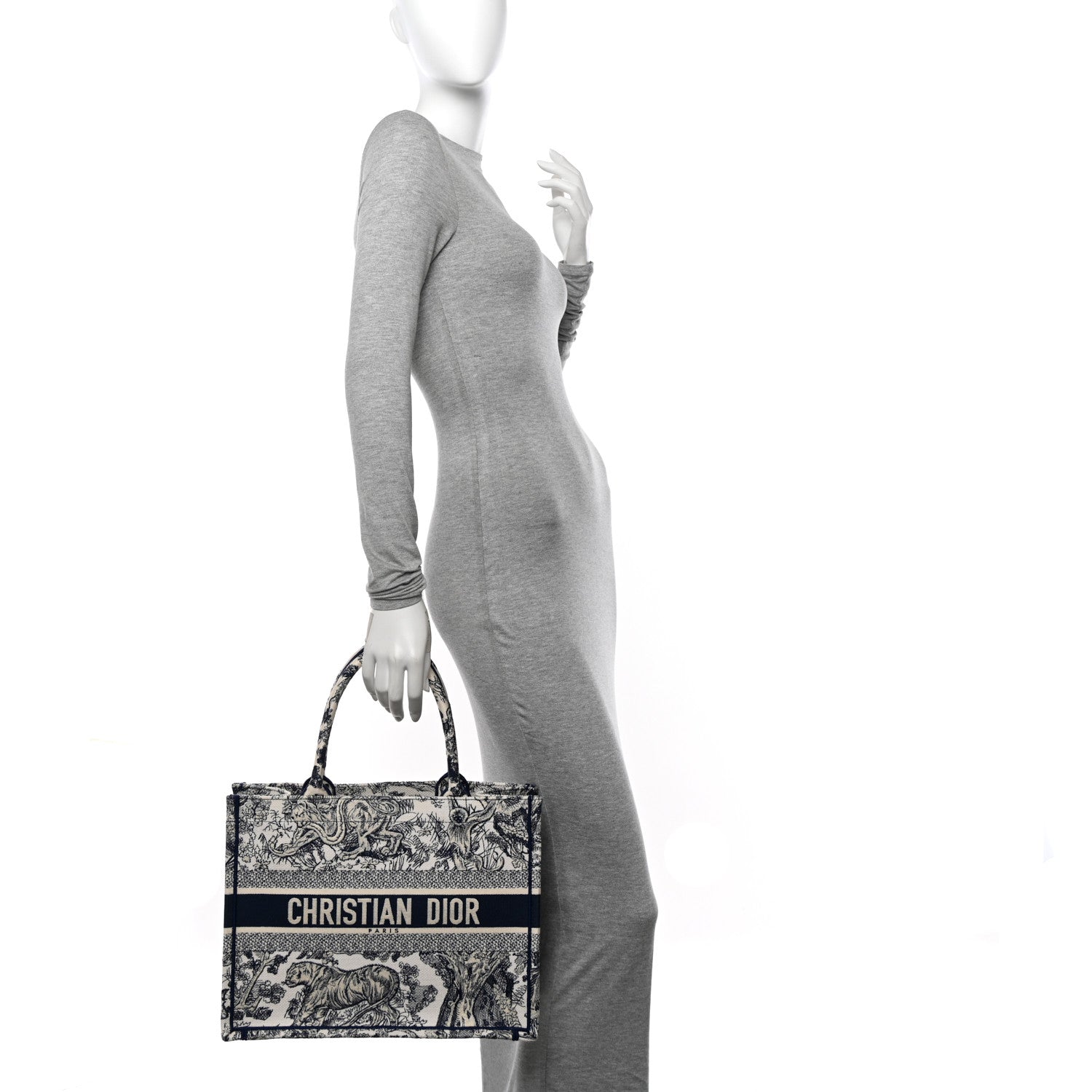 Christian Dior Canvas Embroidered Medium Dioriviera Toile De Jouy Book Tote Blue 2 of 10