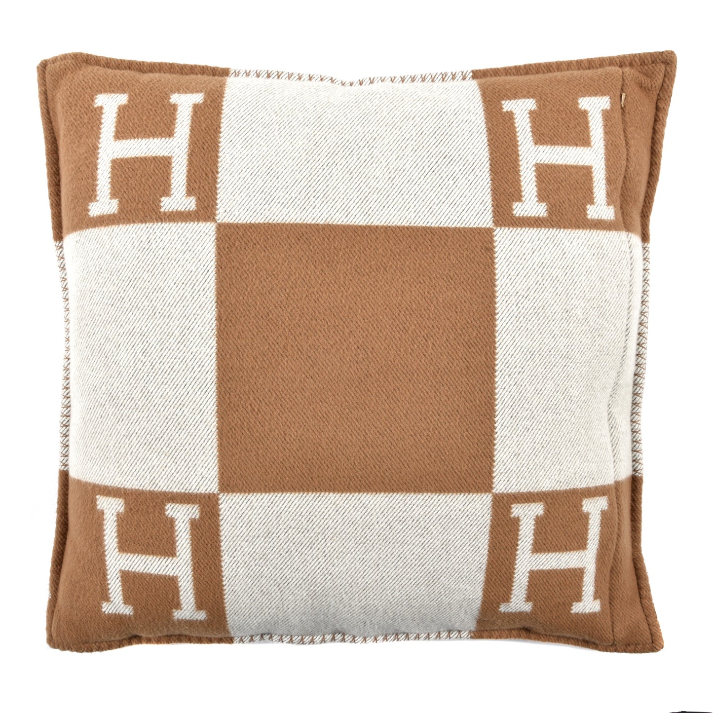 Wool Cashmere Avalon Pillow GM Ecru Camel