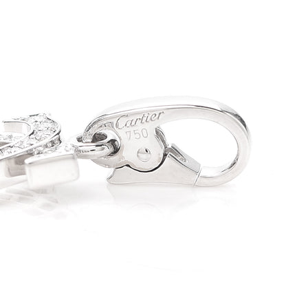 Cartier 18K White Gold Diamond Logo Charm 3 of 4
