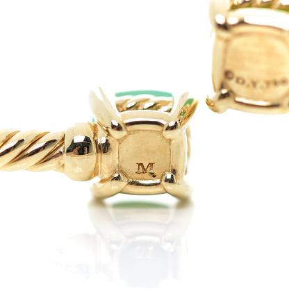 David Yurman 18K Yellow Gold Diamond Chrysoprase Chatelaine Bypass Bracelet 4 of 5
