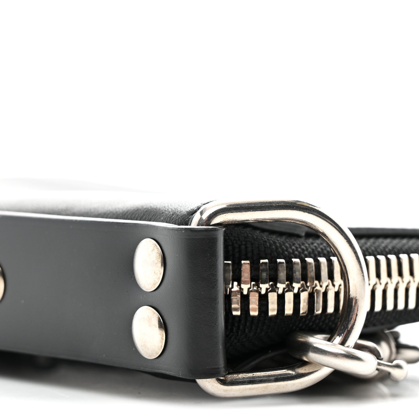 Calfskin Chain Cuff Wristlet Wallet Black
