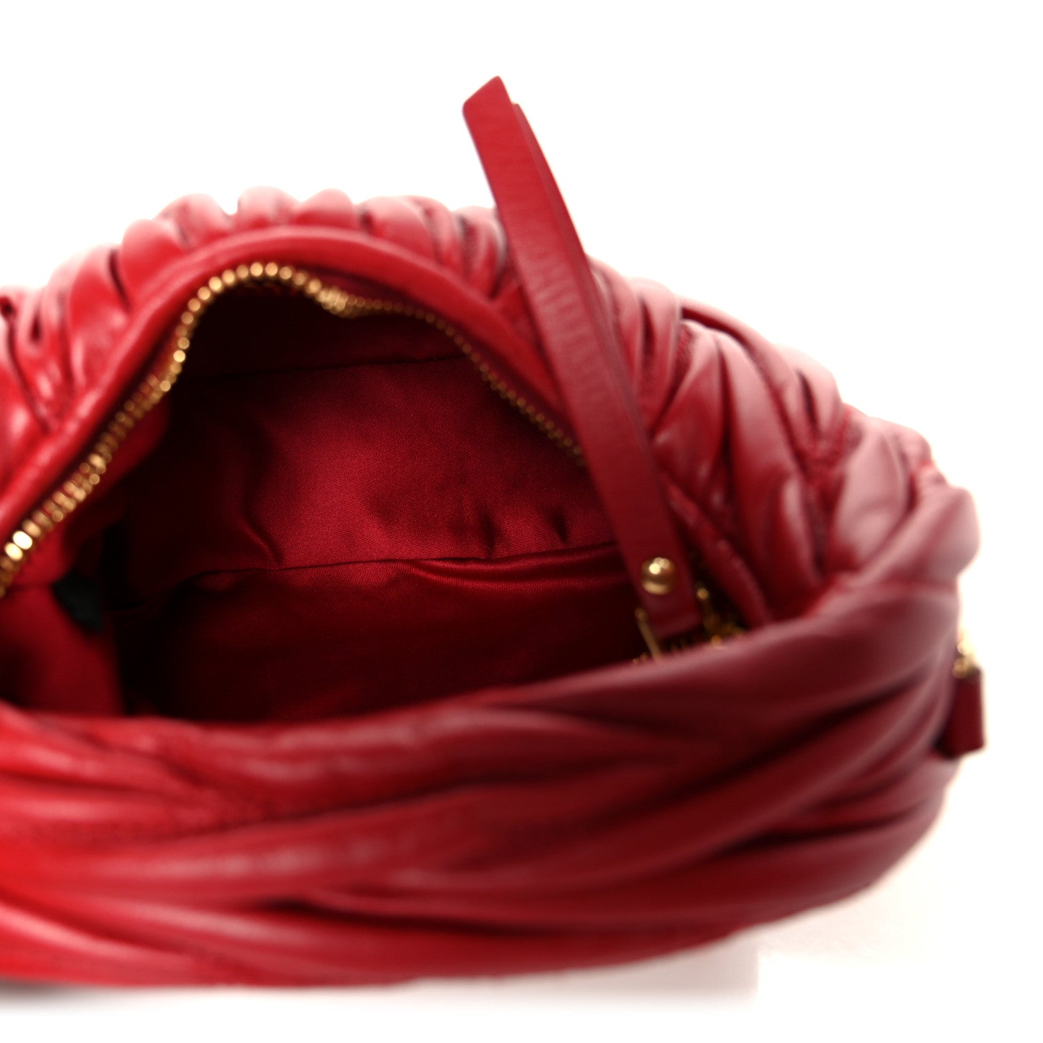 Miu Miu Nappa Matelasse Mini Wander Hobo Fuoco 5 of 10