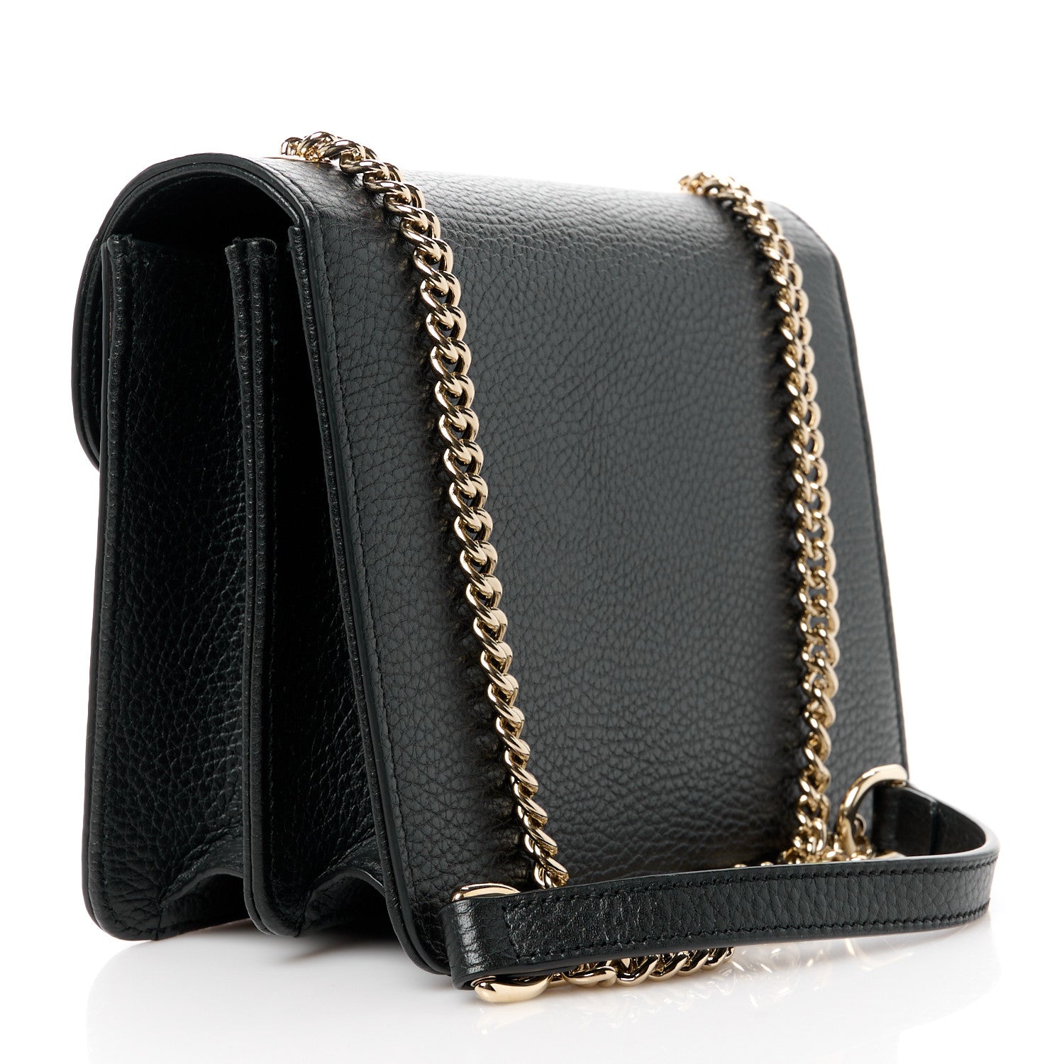 Gucci Dollar Calfskin Small Interlocking G Shoulder Bag Black 3 of 11