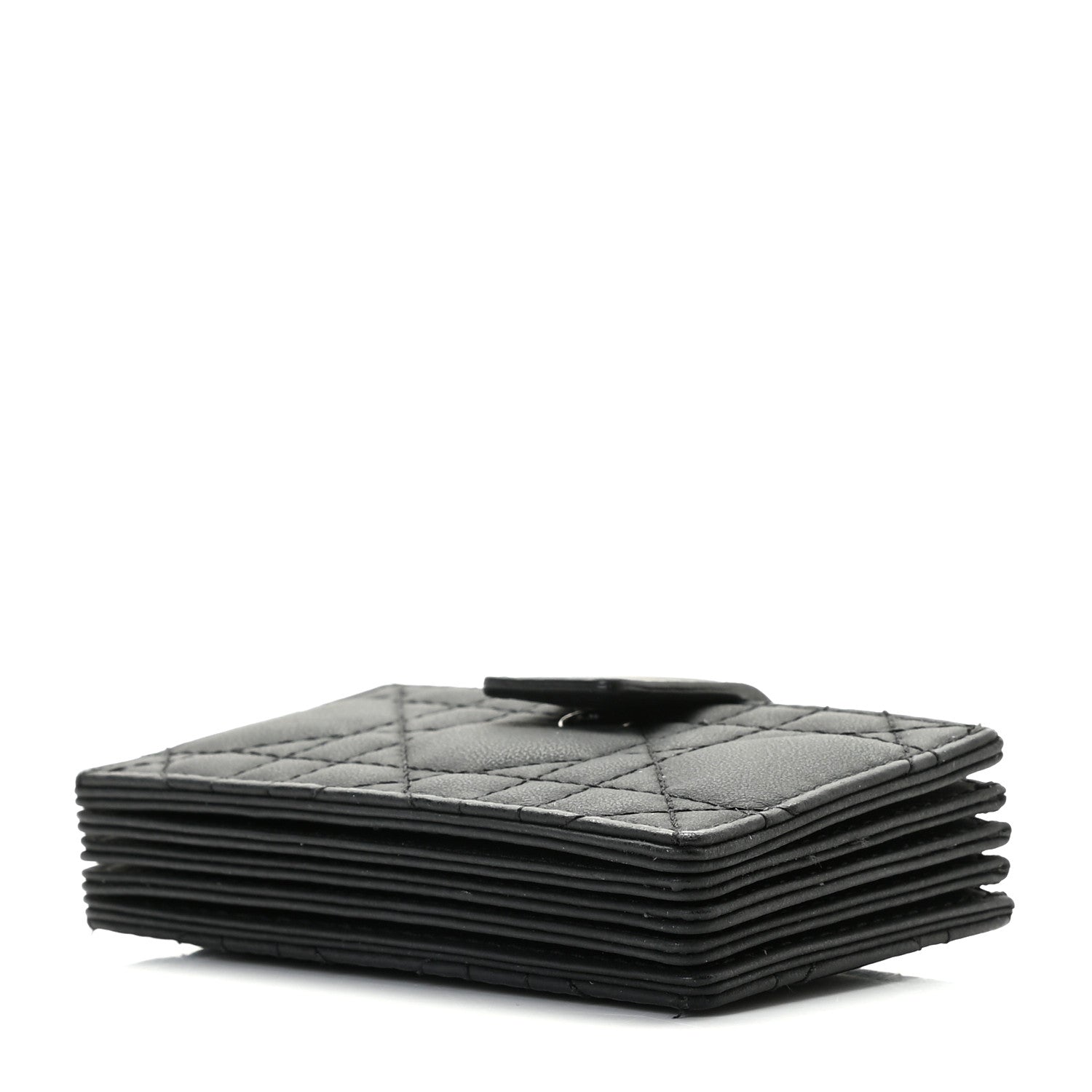 Christian Dior Ultra Matte Calfskin Cannage Lady Dior 5-Gusset Card Holder Black 5 of 7