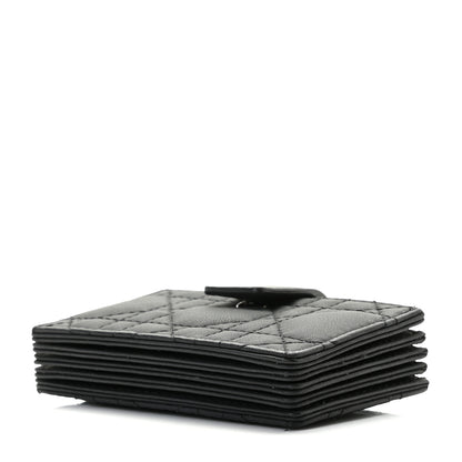 Christian Dior Ultra Matte Calfskin Cannage Lady Dior 5-Gusset Card Holder Black 5 of 7