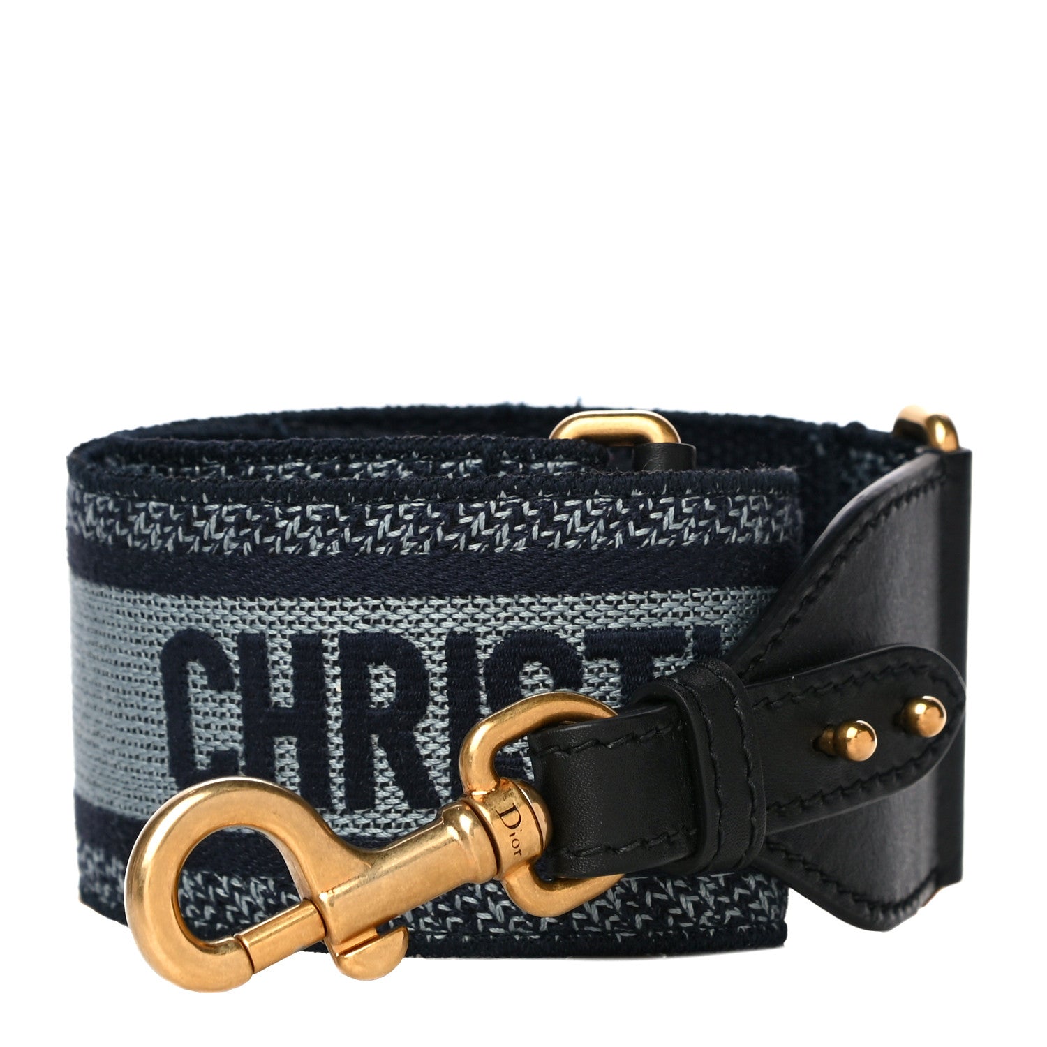 Christian Dior Canvas Embroidered Shoulder Strap Blue 1 of 10