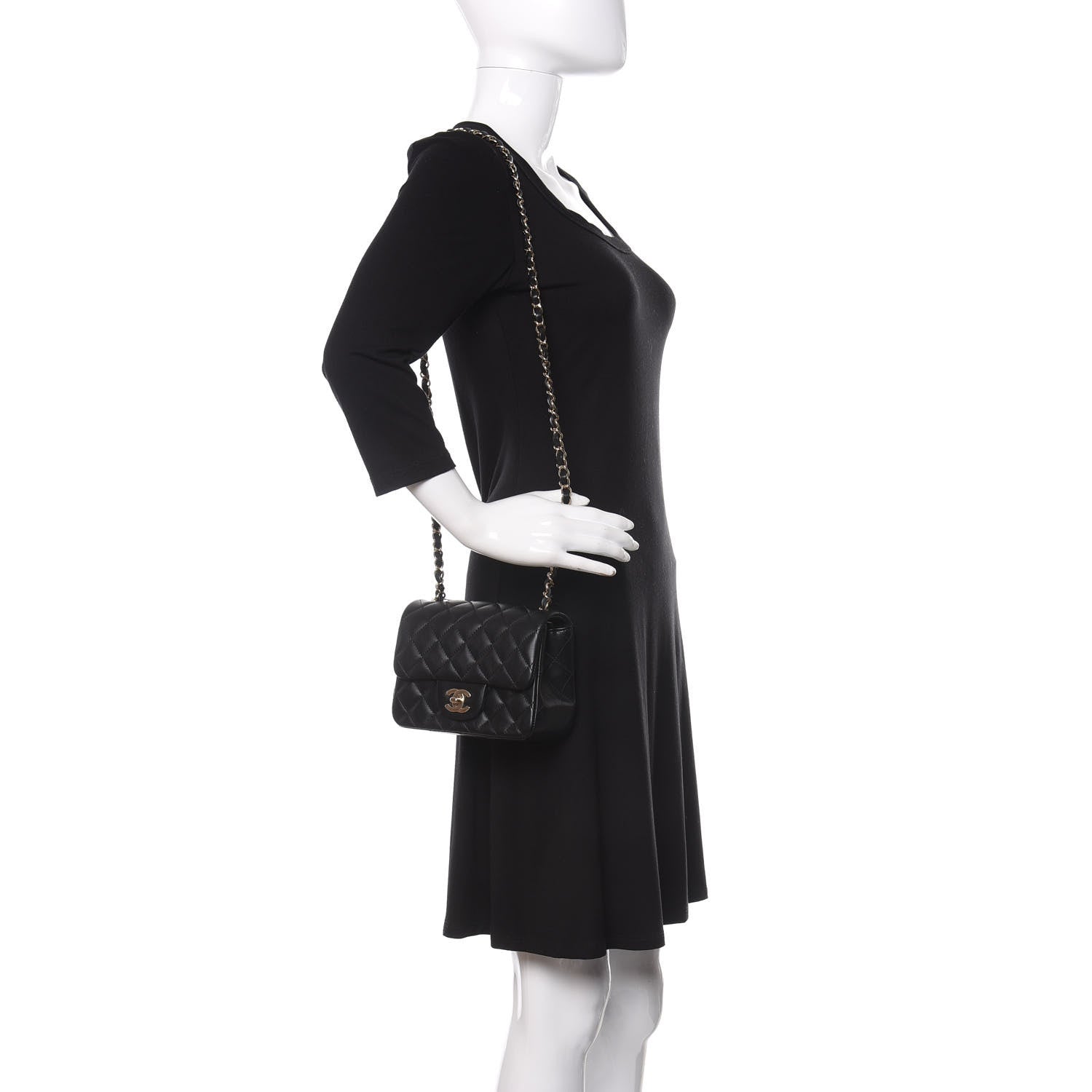 Chanel Lambskin Quilted Mini Square Flap Black 2 of 11