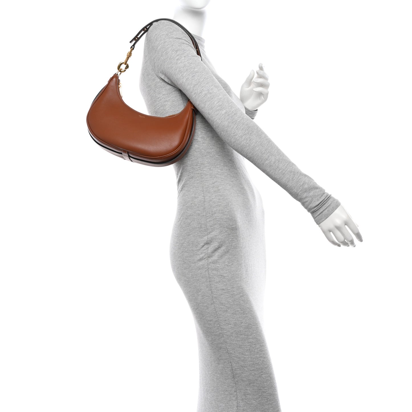 Smooth Calfskin Medium Strap Ava Shoulder Bag Tan