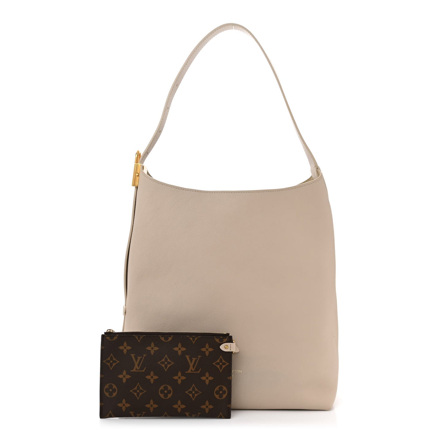 Grained Calfskin Low Key Hobo MM Limestone