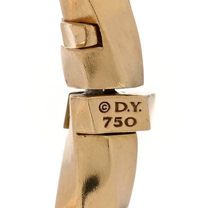 David Yurman 18K Yellow Gold Diamond 4mm Cable Edge Bangle Bracelet 3 of 3