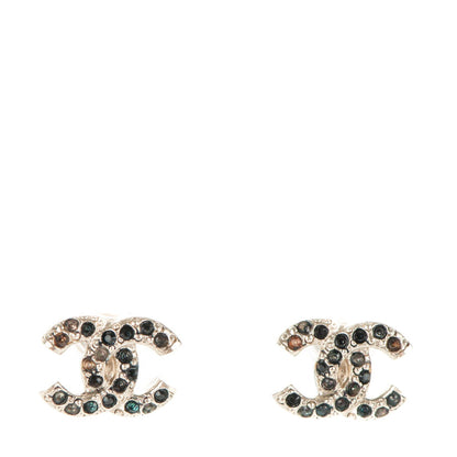 Chanel Crystal CC Earrings Gold 1 of 4