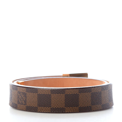 Louis Vuitton Damier Ebene LV Paris Buckle Belt 75 30 Gold 2 of 9