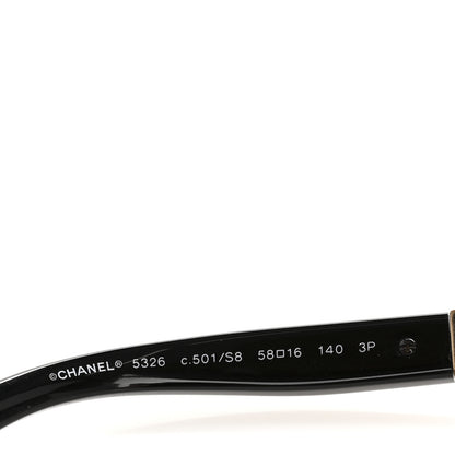 Chanel Acetate Polarized Cat Eye Chain Sunglasses 5326 Black 5 of 9