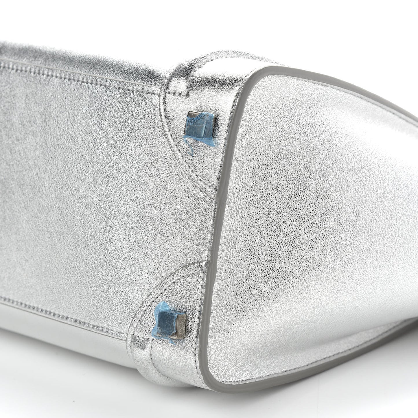 Laminated Lambskin Micro Luggage Silver