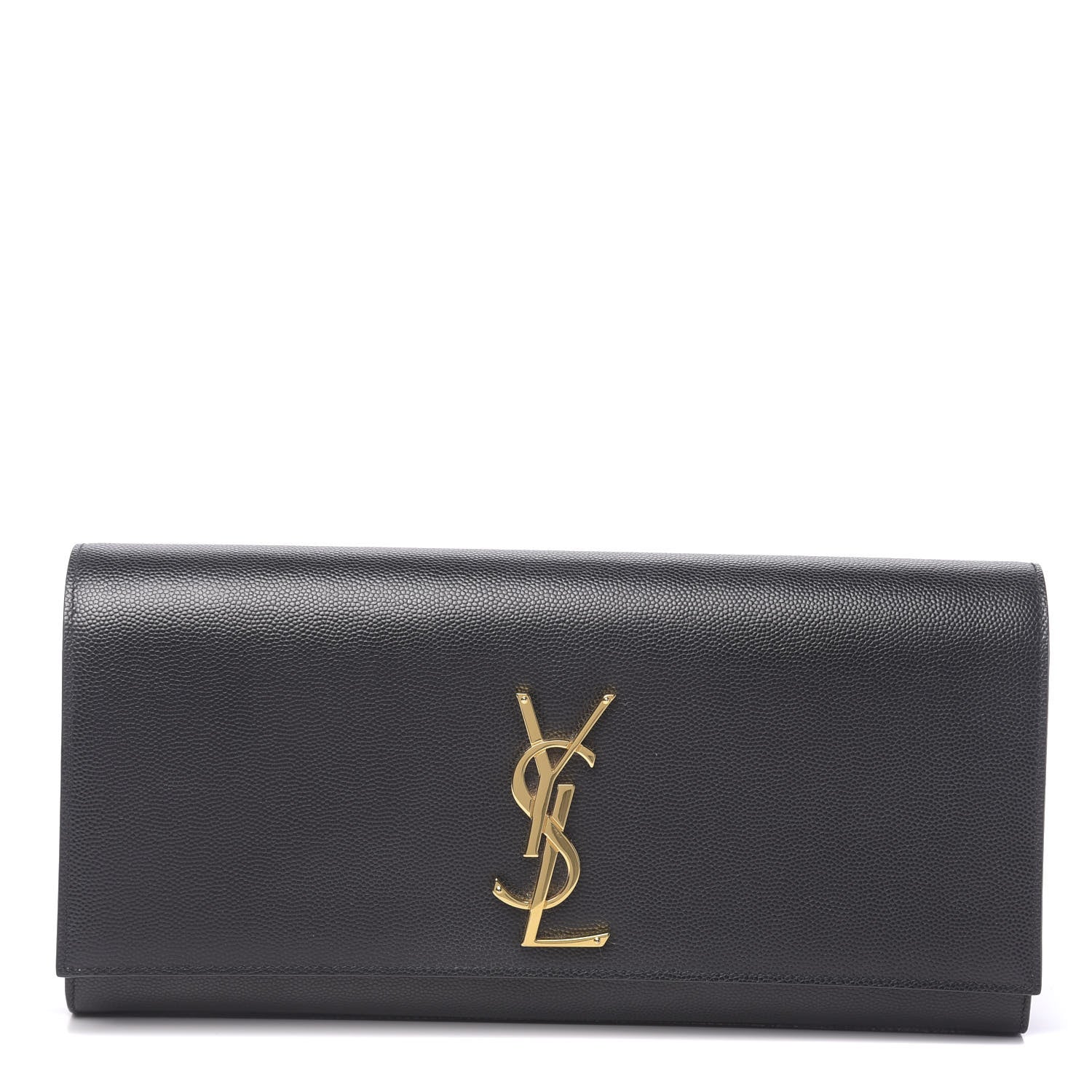 Saint Laurent Grain De Poudre Monogram Cassandre Clutch Black 1 of 8