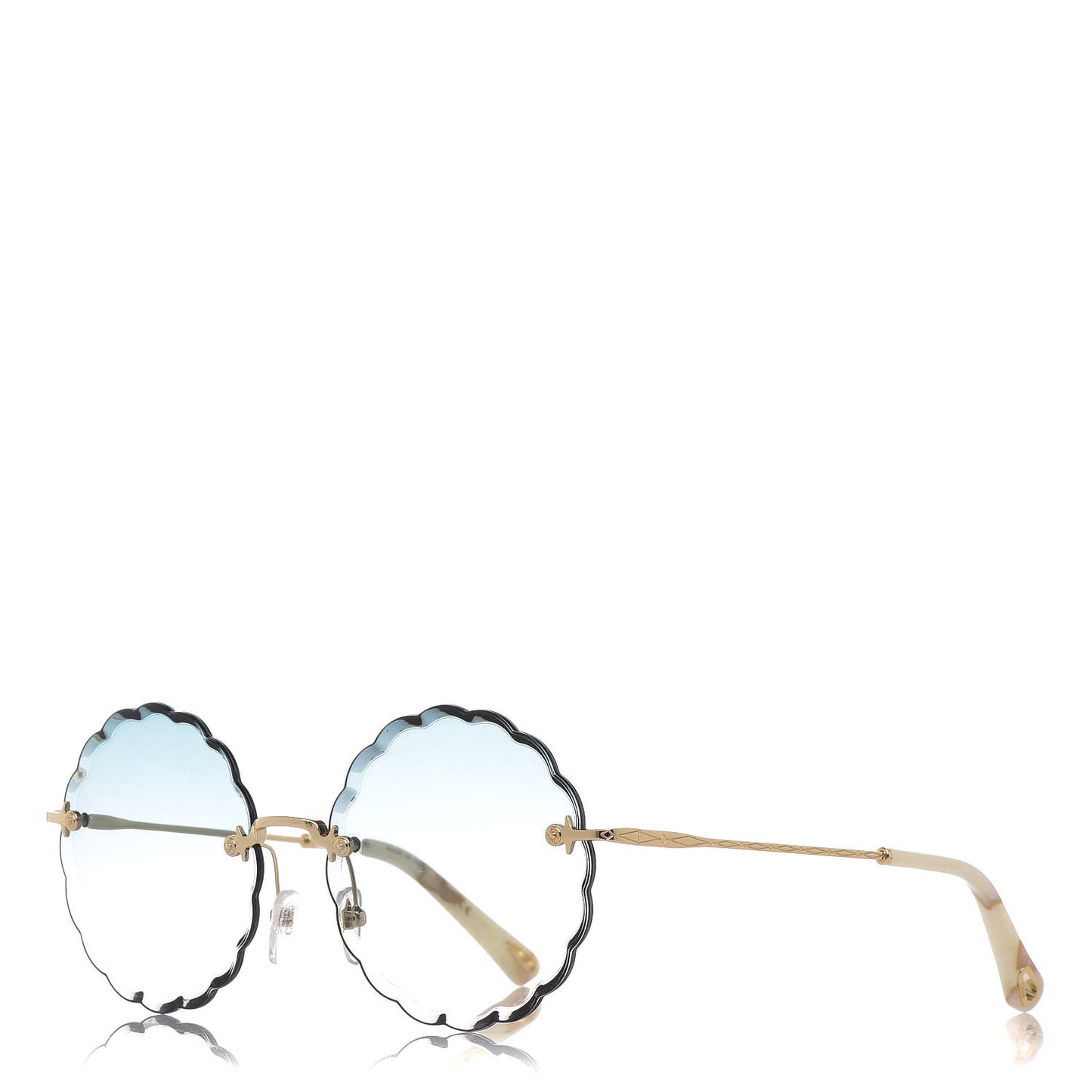 Rosie Bevelled Round Sunglasses CE142S Gold Gradient Blue