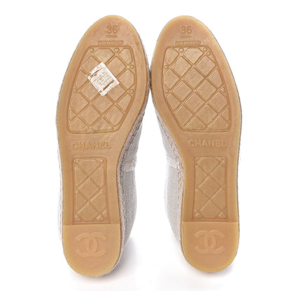 Chanel Linen CC Espadrilles 36 Beige Black 5 of 11