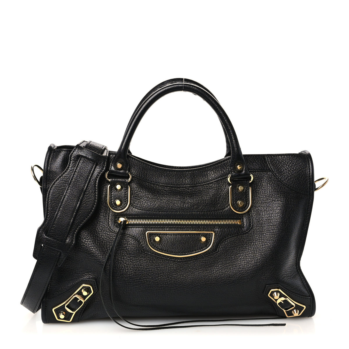 Balenciaga Chevre Gold Metallic Edge Hardware City Black 1 of 11